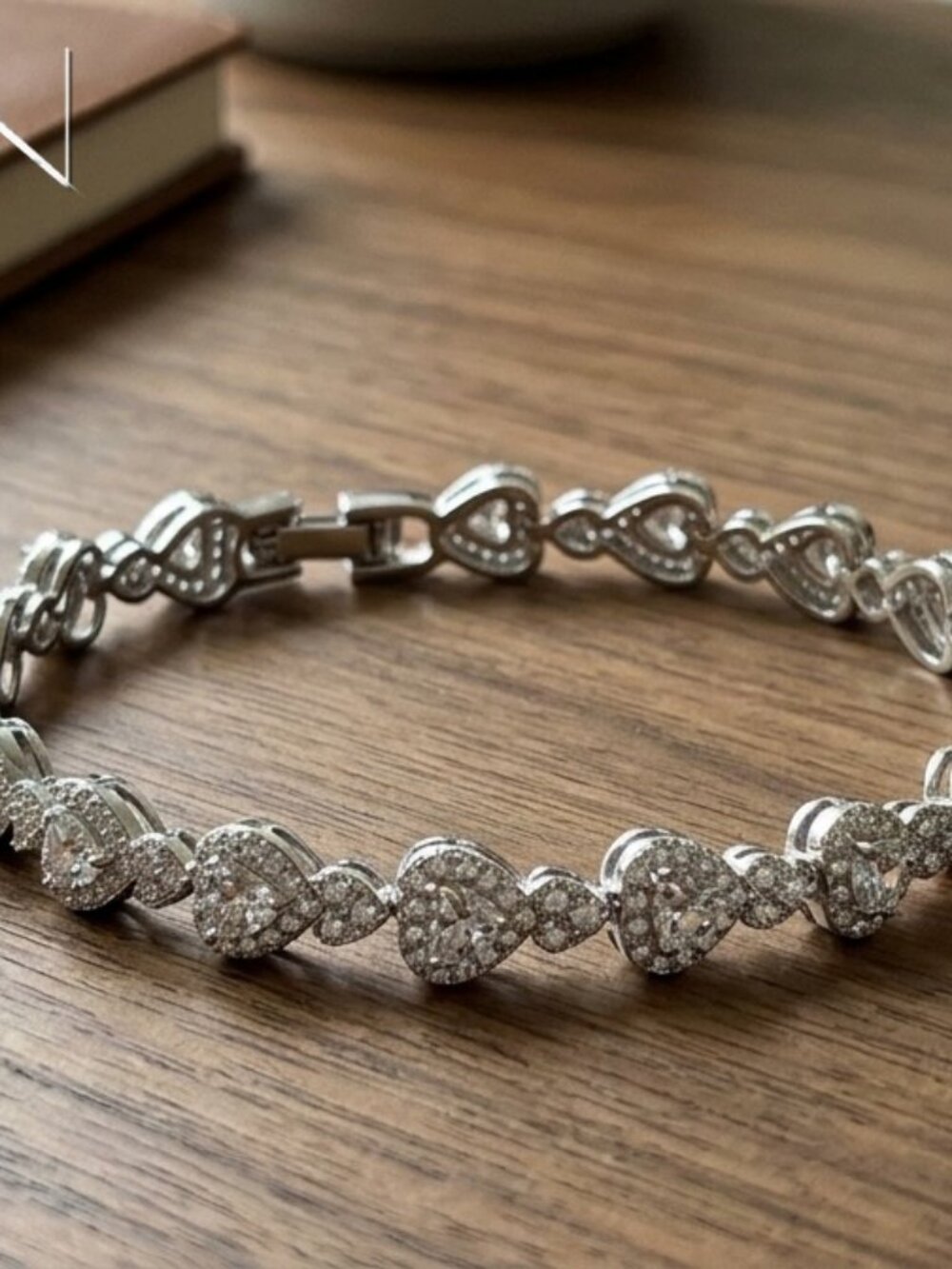 Mens Full Moissanite Heart Tennis Bracelet for Women